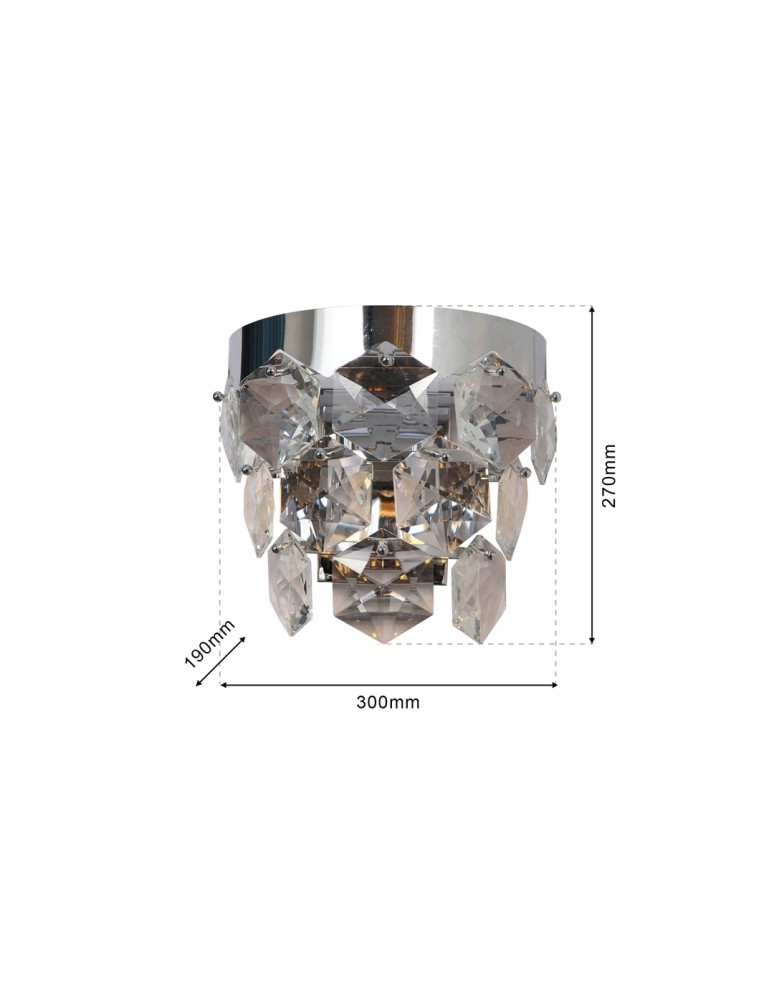 Glamour wall lamps - Milagro Wall lamp GRACE CHROME 2xE14 ML6934 - product kolory-swiatla.pl 8