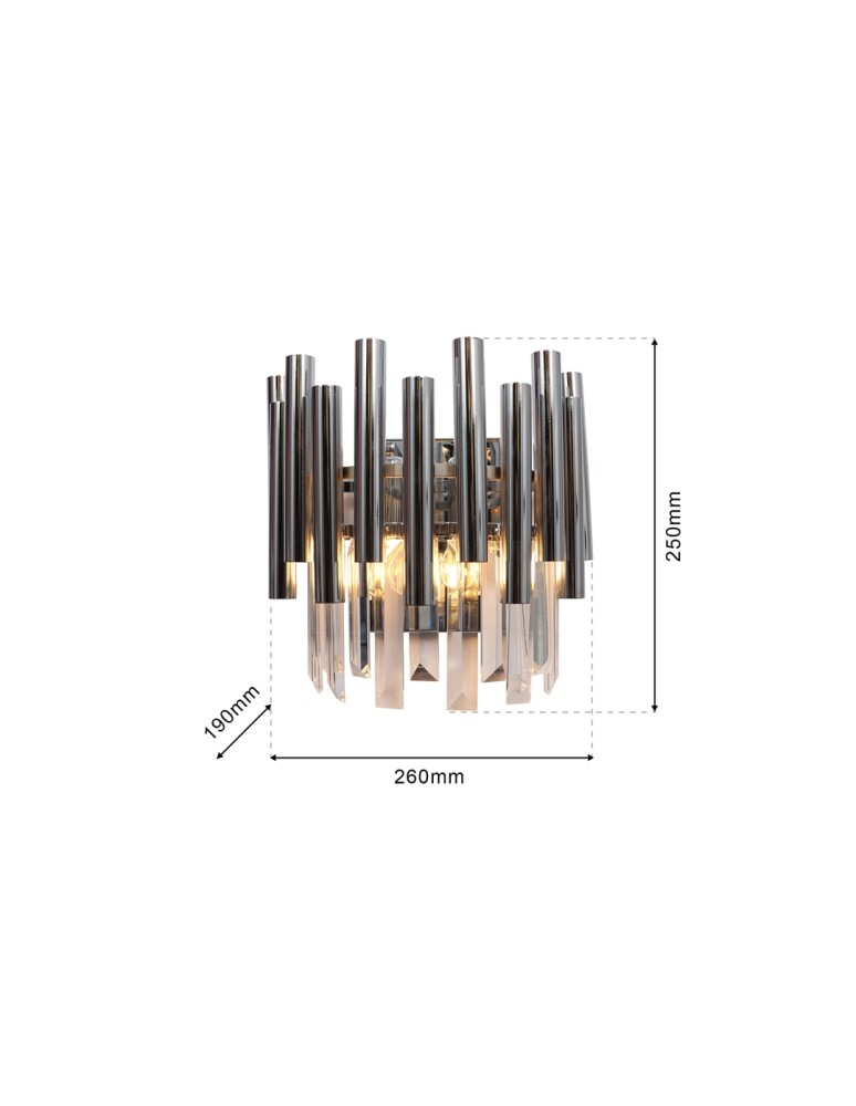 Glamour wall lamps - Milagro Wall lamp MADISON CHROME 2xE14 ML6936 - product kolory-swiatla.pl 8