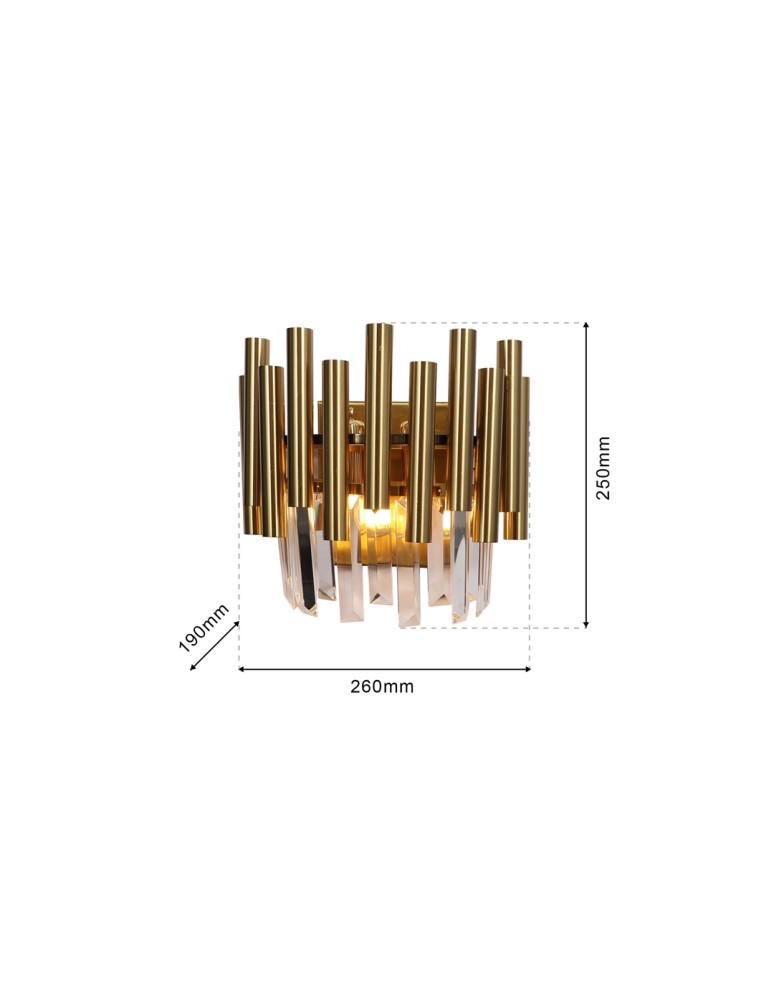 Glamour wall lamps - Milagro Wall lamp MADISON GOLD 2xE14 ML6937 - product kolory-swiatla.pl 8