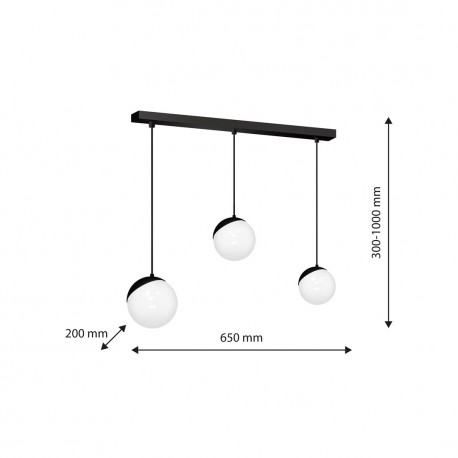 Milagro Lampa wisząca SFERA BLACK 3xE14 MLP7237