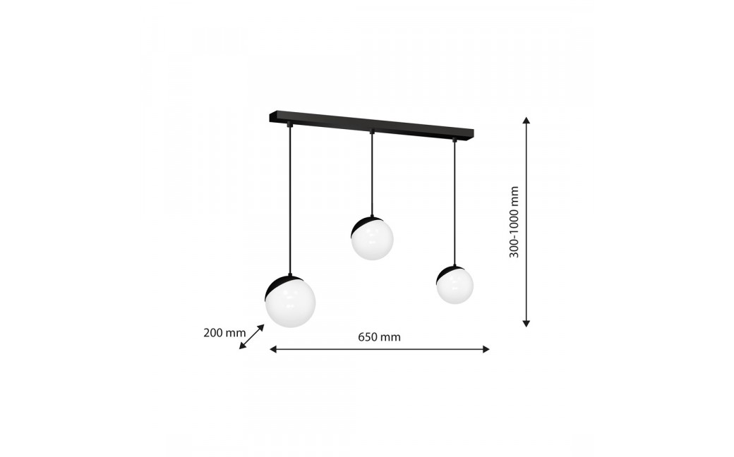 Milagro Lampa wisząca SFERA BLACK 3xE14 MLP7237