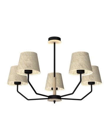 Milagro ETNA Black 5xE27 pendant lamp MLP7277