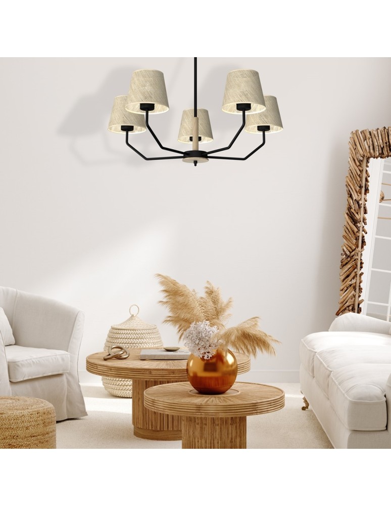 Milagro Lampa wisząca ETNA Black 5xE27 MLP7277