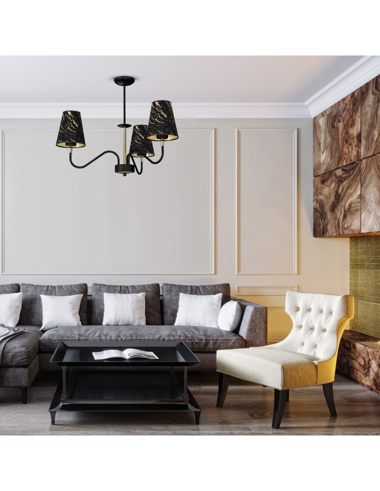 Milagro Lampa wisząca HERMES Black/Gold 3xE27 MLP7281