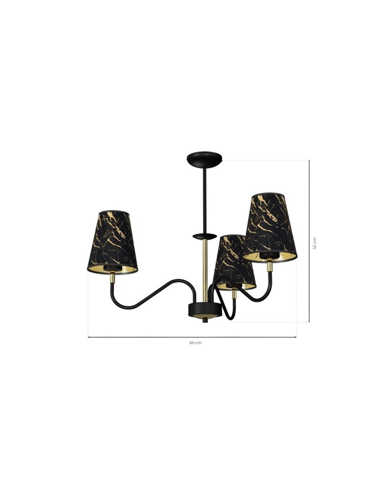 Milagro Lampa wisząca HERMES Black/Gold 3xE27 MLP7281