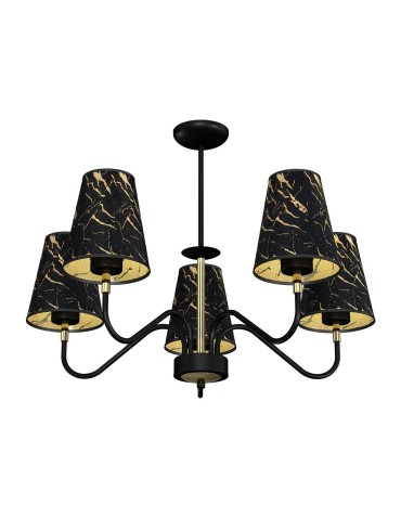 Milagro HERMES Black/Gold pendant lamp 5xE27 MLP7282