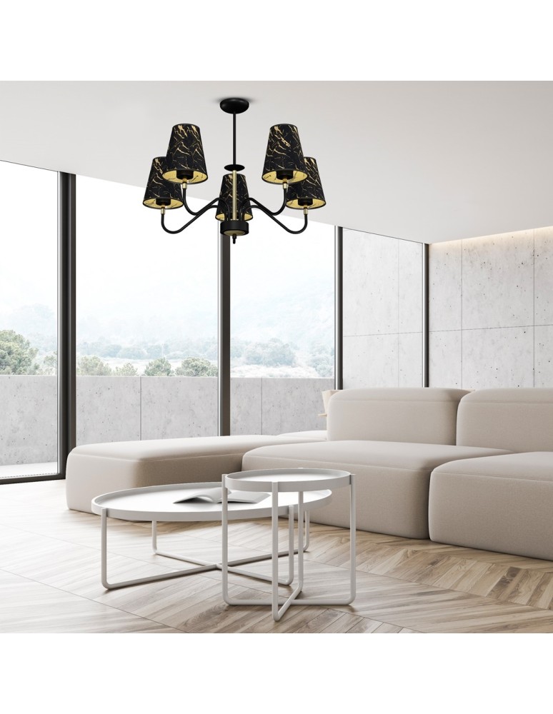 Milagro Lampa wisząca HERMES Black/Gold 5xE27 MLP7282