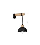 Loft wall lamps - industrial - Milagro Wall lamp ERIK Black/Wood 1XE27 MLP7224 - product 7