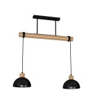 Pendant lamps on a strip - Milagro ERIK Black/Wood Pendant Lamp 2xE27 MLP7225 - product 1