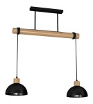 Pendant lamps on a strip - Milagro ERIK Black/Wood Pendant Lamp 2xE27 MLP7225 - product 2