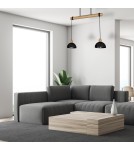 Pendant lamps on a strip - Milagro ERIK Black/Wood Pendant Lamp 2xE27 MLP7225 - product 5