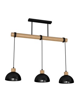 Milagro Lampa wisząca ERIK Black/Wood 3xE27 MLP7226