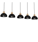 Pendant lamps on a strip - Milagro ERIK Black/Wood Pendant Lamp 5xE27 MLP7227 - product 3