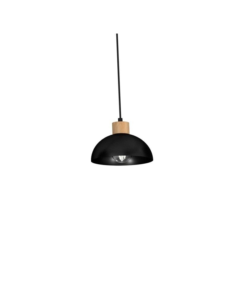 Pendant lamps on a strip - Milagro ERIK Black/Wood Pendant Lamp 5xE27 MLP7227 - product kolory-swiatla.pl 4