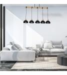 Pendant lamps on a strip - Milagro ERIK Black/Wood Pendant Lamp 5xE27 MLP7227 - product 5
