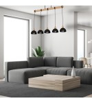 Pendant lamps on a strip - Milagro ERIK Black/Wood Pendant Lamp 5xE27 MLP7227 - product 6