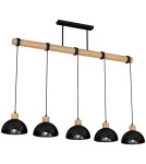 Pendant lamps on a strip - Milagro ERIK Black/Wood Pendant Lamp 5xE27 MLP7227 - product 10