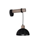Loft wall lamps - industrial - Milagro Wall lamp ERIK Sawn black/Patinated wood 1XE27 MLP7638 - product 1