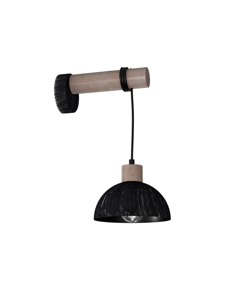 Loft wall lamps - industrial - Milagro Wall lamp ERIK Sawn black/Patinated wood 1XE27 MLP7638 - product kolory-swiatla.pl 1