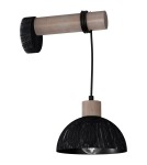 Loft wall lamps - industrial - Milagro Wall lamp ERIK Sawn black/Patinated wood 1XE27 MLP7638 - product 2