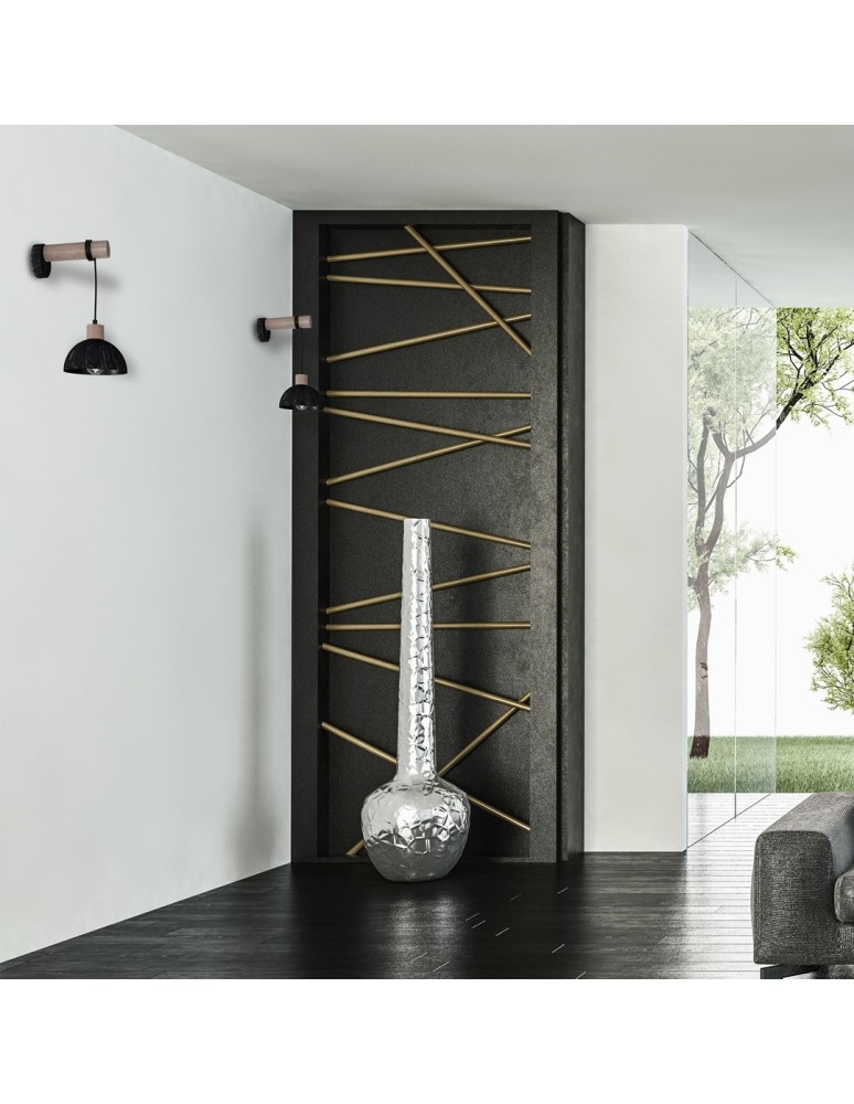 Loft wall lamps - industrial - Milagro Wall lamp ERIK Sawn black/Patinated wood 1XE27 MLP7638 - product kolory-swiatla.pl 3