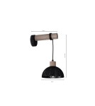 Loft wall lamps - industrial - Milagro Wall lamp ERIK Sawn black/Patinated wood 1XE27 MLP7638 - product 7