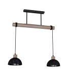 Pendant lamps on a strip - Milagro ERIK Sawn black/Patinated wood pendant lamp 2XE27 MLP7639 - product 1