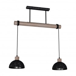 Milagro Lampa wisząca ERIK Sawn black/Patinated wood 2XE27 MLP7639