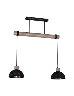 Milagro Lampa wisząca ERIK Sawn black/Patinated wood 2XE27 MLP7639