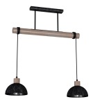 Pendant lamps on a strip - Milagro ERIK Sawn black/Patinated wood pendant lamp 2XE27 MLP7639 - product 2
