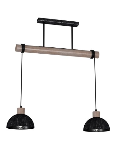 Milagro Lampa wisząca ERIK Sawn black/Patinated wood 2XE27 MLP7639 - produkt 2