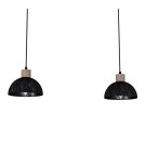 Pendant lamps on a strip - Milagro ERIK Sawn black/Patinated wood pendant lamp 2XE27 MLP7639 - product 3
