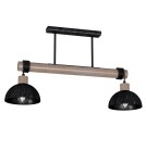 Pendant lamps on a strip - Milagro ERIK Sawn black/Patinated wood pendant lamp 2XE27 MLP7639 - product 5