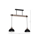 Pendant lamps on a strip - Milagro ERIK Sawn black/Patinated wood pendant lamp 2XE27 MLP7639 - product 10