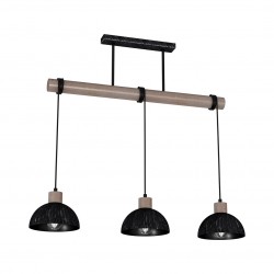 Milagro Lampa wisząca ERIK Sawn black/Patinated wood 3XE27 MLP7640