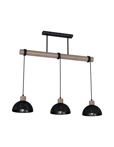 Milagro ERIK Sawn black/Patinated wood pendant lamp 3XE27 MLP7640