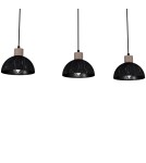 Pendant lamps on a strip - Milagro ERIK Sawn black/Patinated wood pendant lamp 3XE27 MLP7640 - product 3