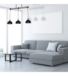 Pendant lamps on a strip - Milagro ERIK Sawn black/Patinated wood pendant lamp 3XE27 MLP7640 - product 6