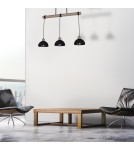 Pendant lamps on a strip - Milagro ERIK Sawn black/Patinated wood pendant lamp 3XE27 MLP7640 - product 7