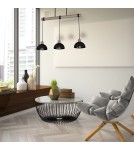 Pendant lamps on a strip - Milagro ERIK Sawn black/Patinated wood pendant lamp 3XE27 MLP7640 - product 8