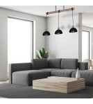 Pendant lamps on a strip - Milagro ERIK Sawn black/Patinated wood pendant lamp 3XE27 MLP7640 - product 9