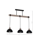 Pendant lamps on a strip - Milagro ERIK Sawn black/Patinated wood pendant lamp 3XE27 MLP7640 - product 10