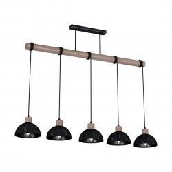 Milagro Lampa wisząca ERIK Sawn black/Patinated wood 5XE27 MLP7641