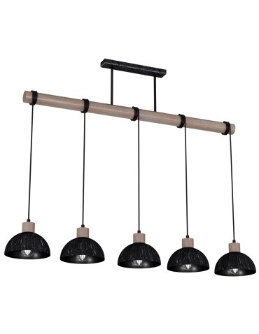 Milagro ERIK Sawn black/Patinated wood pendant lamp 5XE27 MLP7641 - product 2