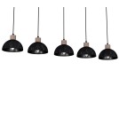 Pendant lamps on a strip - Milagro ERIK Sawn black/Patinated wood pendant lamp 5XE27 MLP7641 - product 3