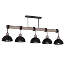 Pendant lamps on a strip - Milagro ERIK Sawn black/Patinated wood pendant lamp 5XE27 MLP7641 - product 5
