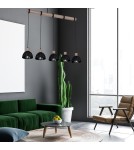 Pendant lamps on a strip - Milagro ERIK Sawn black/Patinated wood pendant lamp 5XE27 MLP7641 - product 6