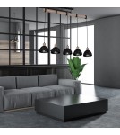 Pendant lamps on a strip - Milagro ERIK Sawn black/Patinated wood pendant lamp 5XE27 MLP7641 - product 7