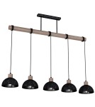 Pendant lamps on a strip - Milagro ERIK Sawn black/Patinated wood pendant lamp 5XE27 MLP7641 - product 11