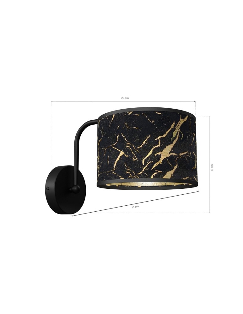 Wall lamps - Milagro Wall lamp SENSO Black/Gold 1xE27 MLP7290 - product kolory-swiatla.pl 6